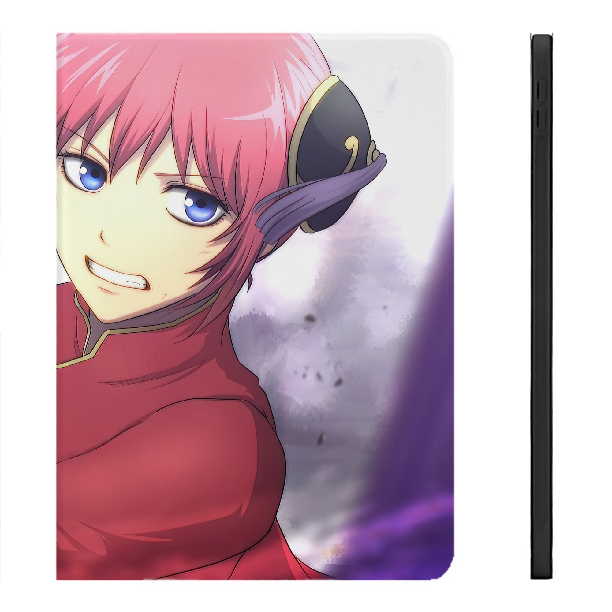 （画像用） ぎんたま 坂田銀時（さかたぎんとき） 神楽 志村新八（しむら しんぱち） GINTAMA Sakata Gintoki Kagura Shimura Shinpachi IPadケース ペンホルダー付き ブックスタイルデザイン
